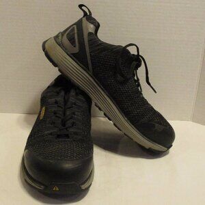Keen Woman Size 9.5 Gray Black Lace Up Steel Toe Safety Work Shoes